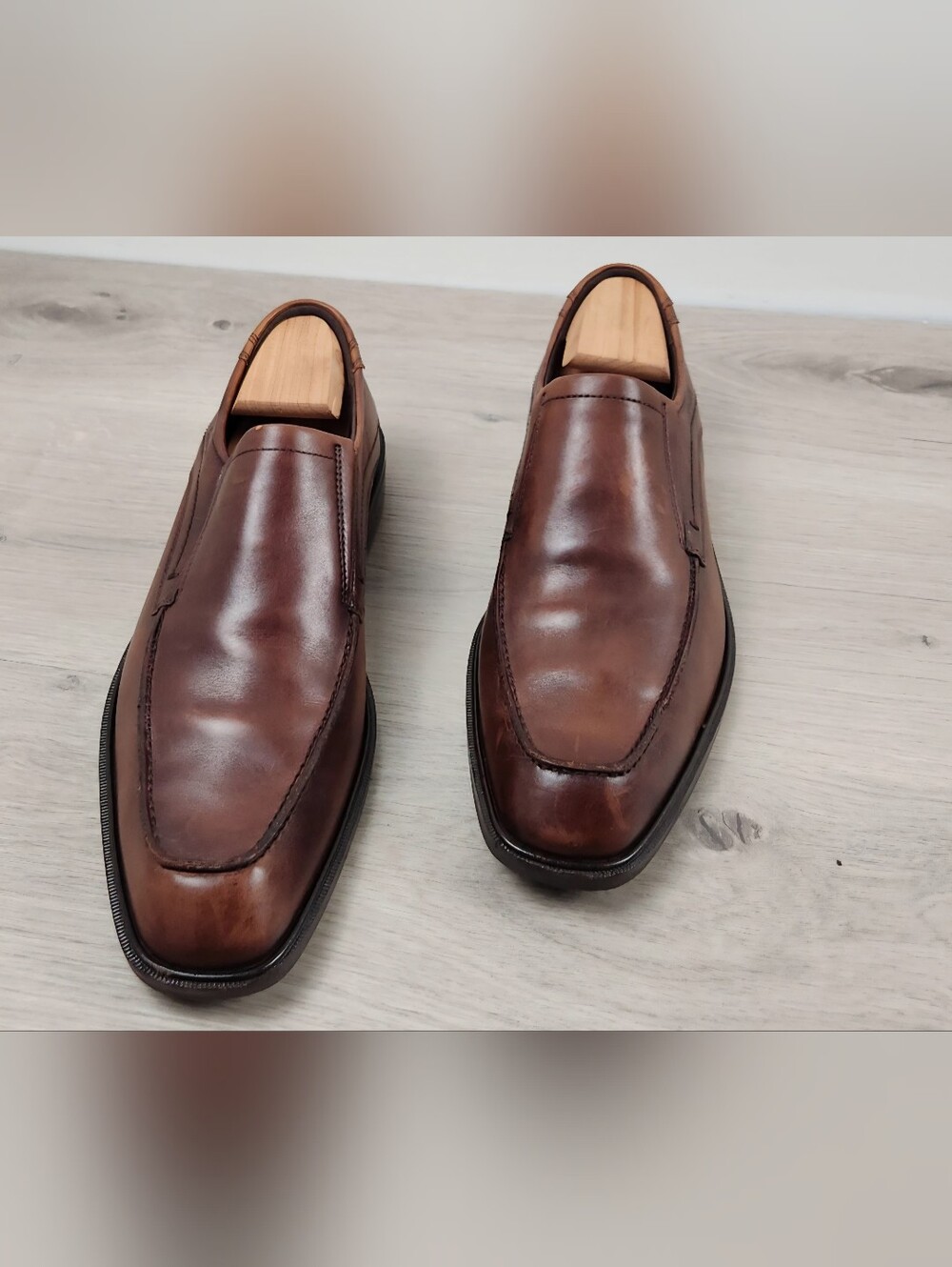 Ecco Loafer Shoes Mens Size 10 Brown Slip On Comfort